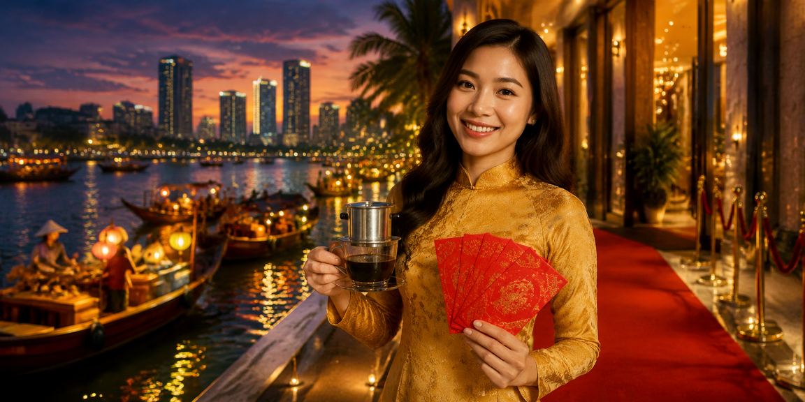Người dùng Đà Nẵng nhận thưởng bì đỏ và uống cà phê trong khi chơi casino