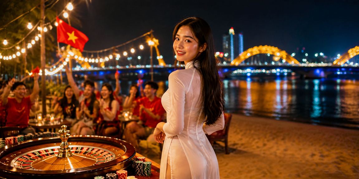 Cô gái mặc áo dài chơi roulette tại casino trực tuyến Đà Nẵng