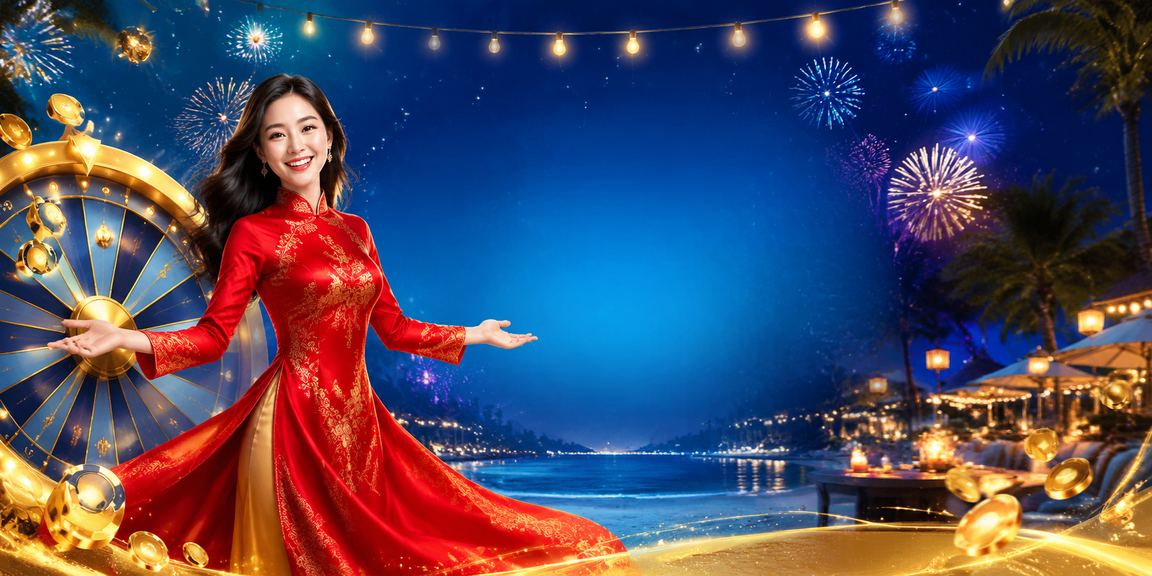 Phụ nữ mặc áo dài chơi roulette trực tuyến tại Phú Quốc với khung cảnh biển
