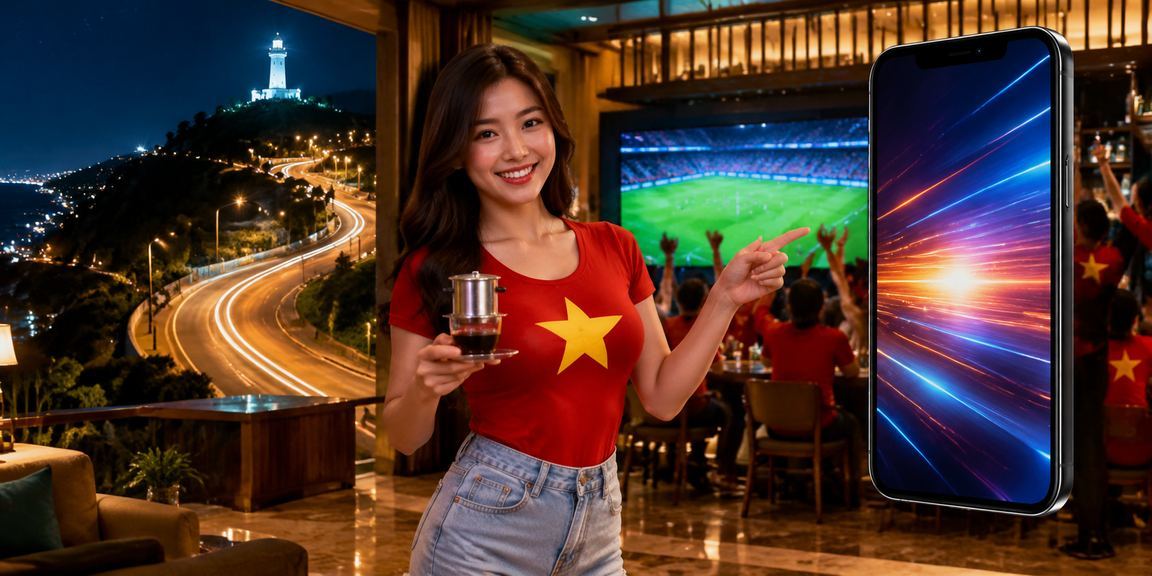 Người dùng Vũng Tàu nạp tiền casino trên điện thoại bên ly cà phê buổi sáng